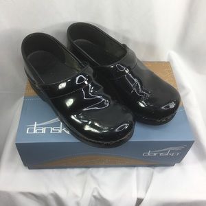 Danskos black patent shoes size 36